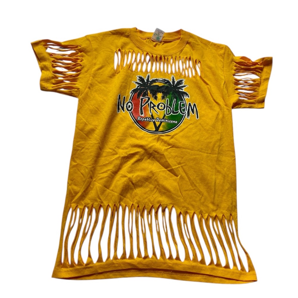 Yellow Fringe Short Sleeve Tee